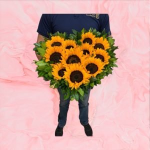 Corazón Grande De Girasoles