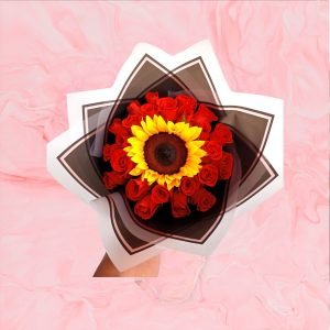 Ramo Premium 1 Girasol Y 24 Rosas